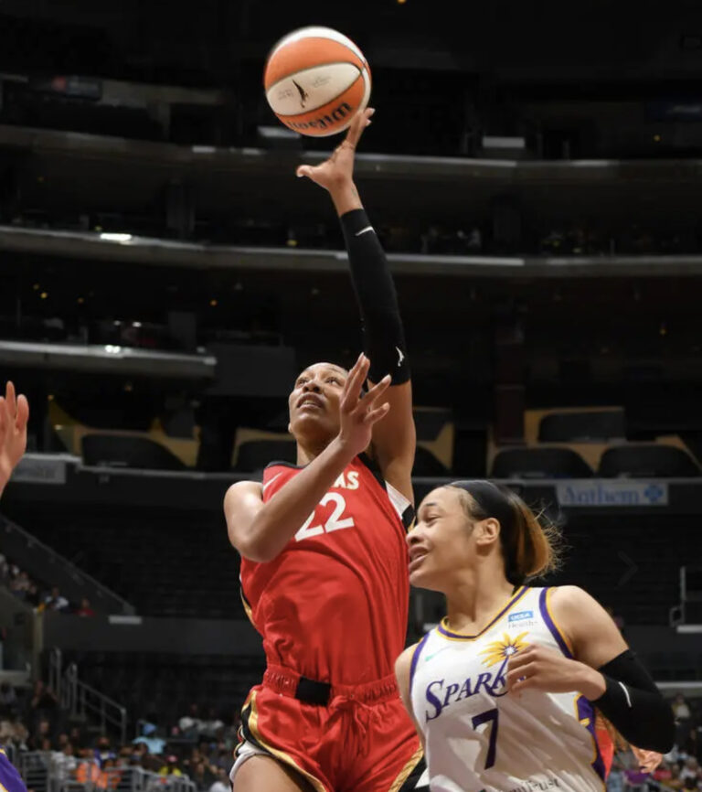 A’ja Wilson Double-Double Lead the Las Vegas Aces to a victory over the Los Angeles Sparks  