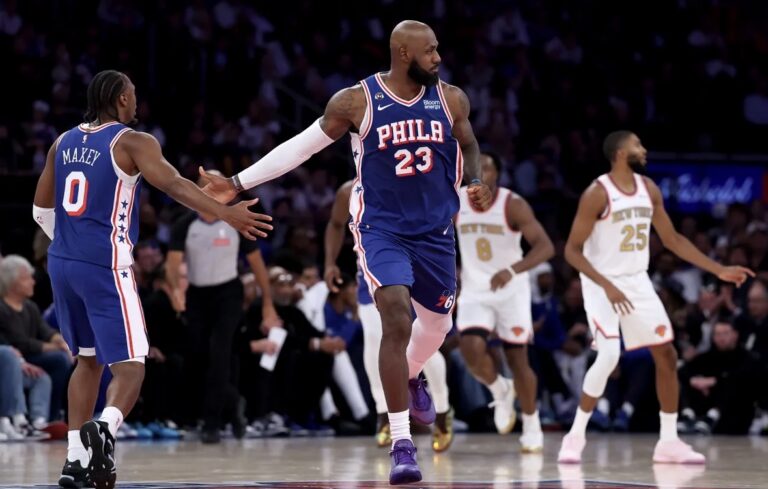 76ers Spoil the Knicks’ Ring Night With a 106–100 Opening Win